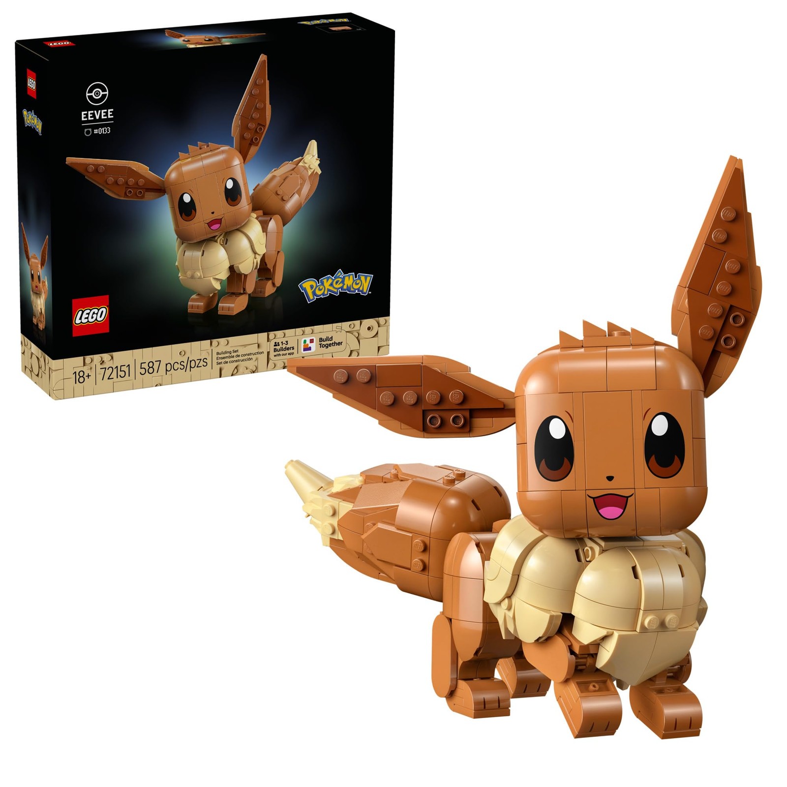 LEGO Pokémon Eevee – Collectible Building Set for Adults, Ages 18+ – Posable Pok