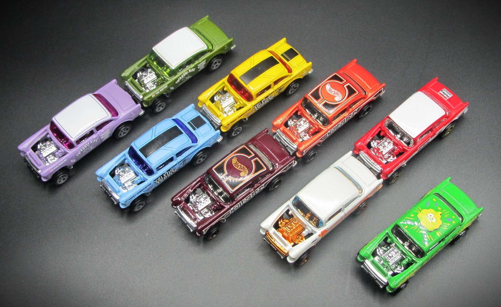Hot Wheels ’55 Chevy Bel Air Gasser, Lot of 9, Loose, New