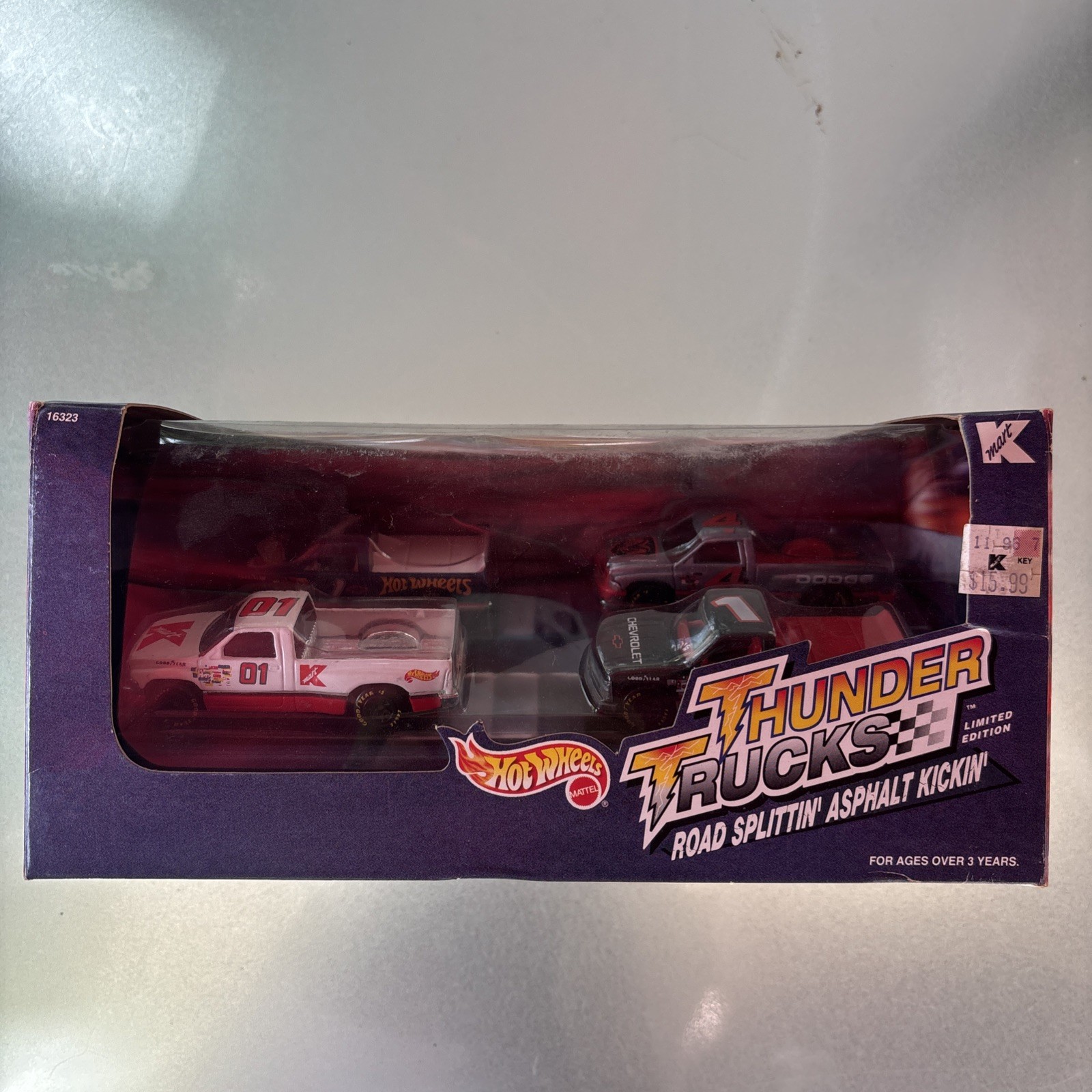 Hot Wheels 1996 K-Mart Exclusive Thunder Trucks 4 Car Box Set – 1:64 Diecast Car