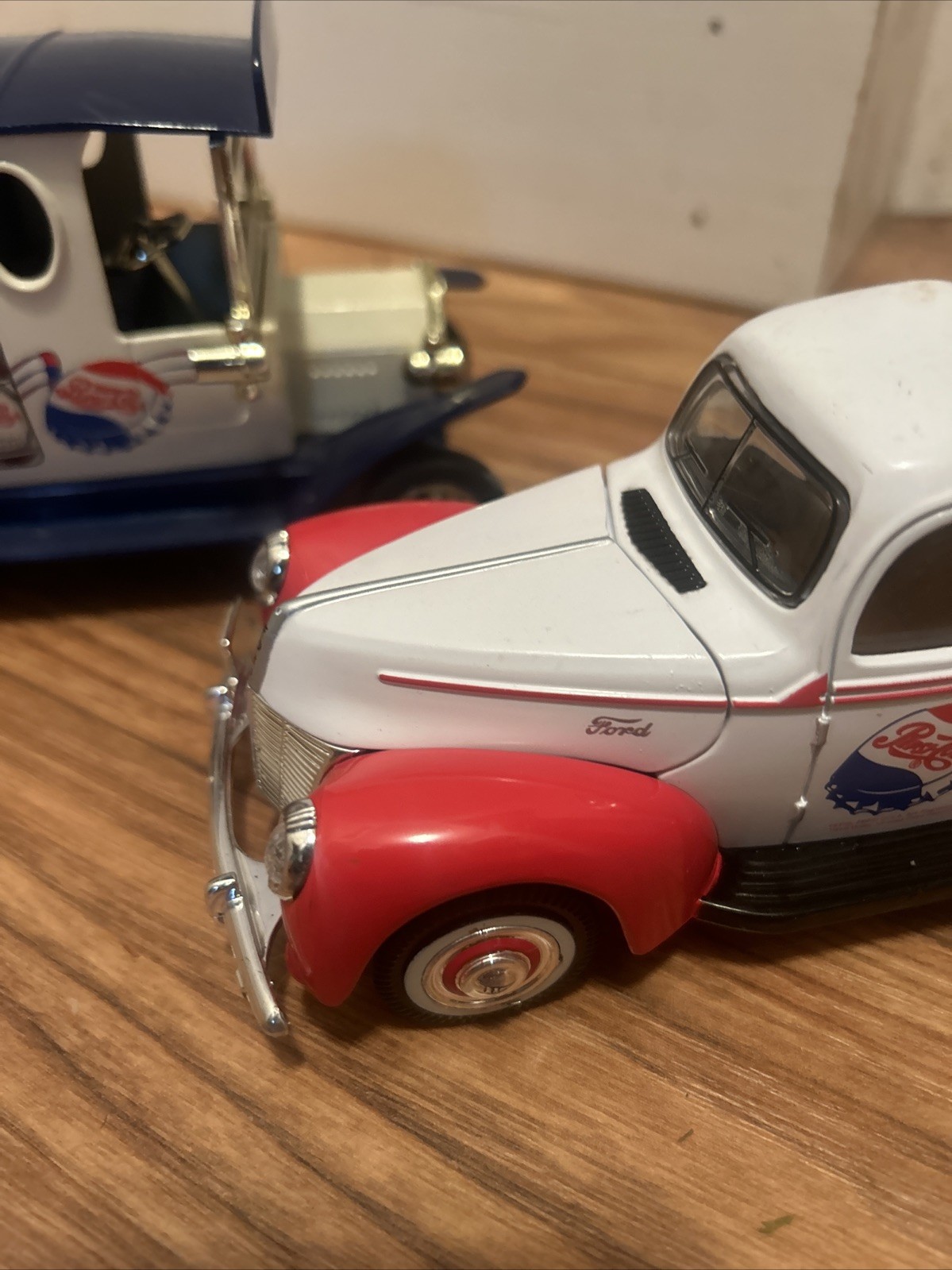 Golden Wheels Diecast 1940 Ford Pickup Delivery Truck & Pepsi Truck Bank