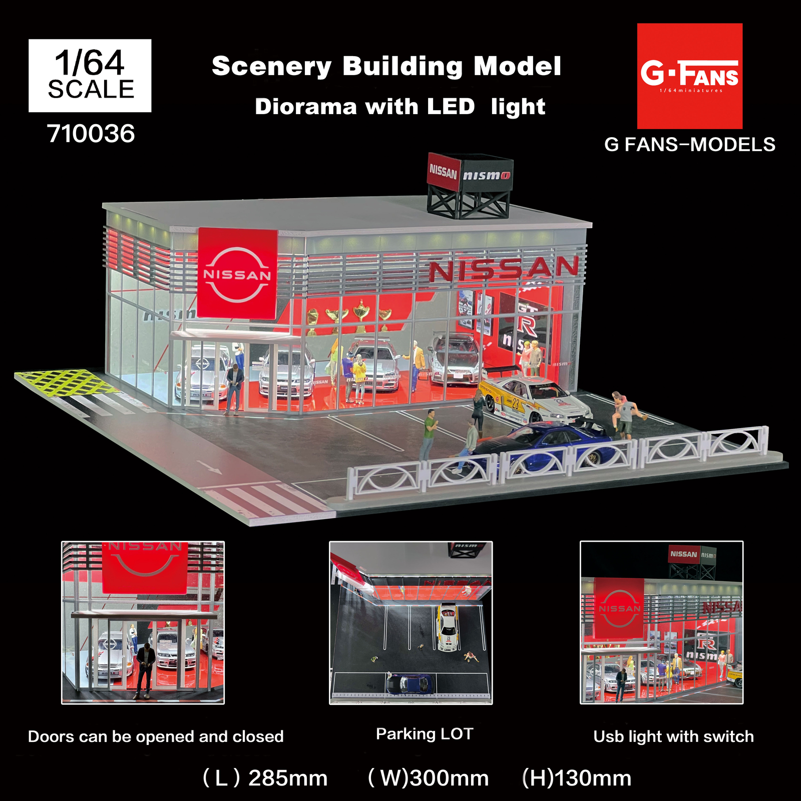 1/64 Diorama Car Garage Model Building Backdrop Parking Lot Display Scene Model