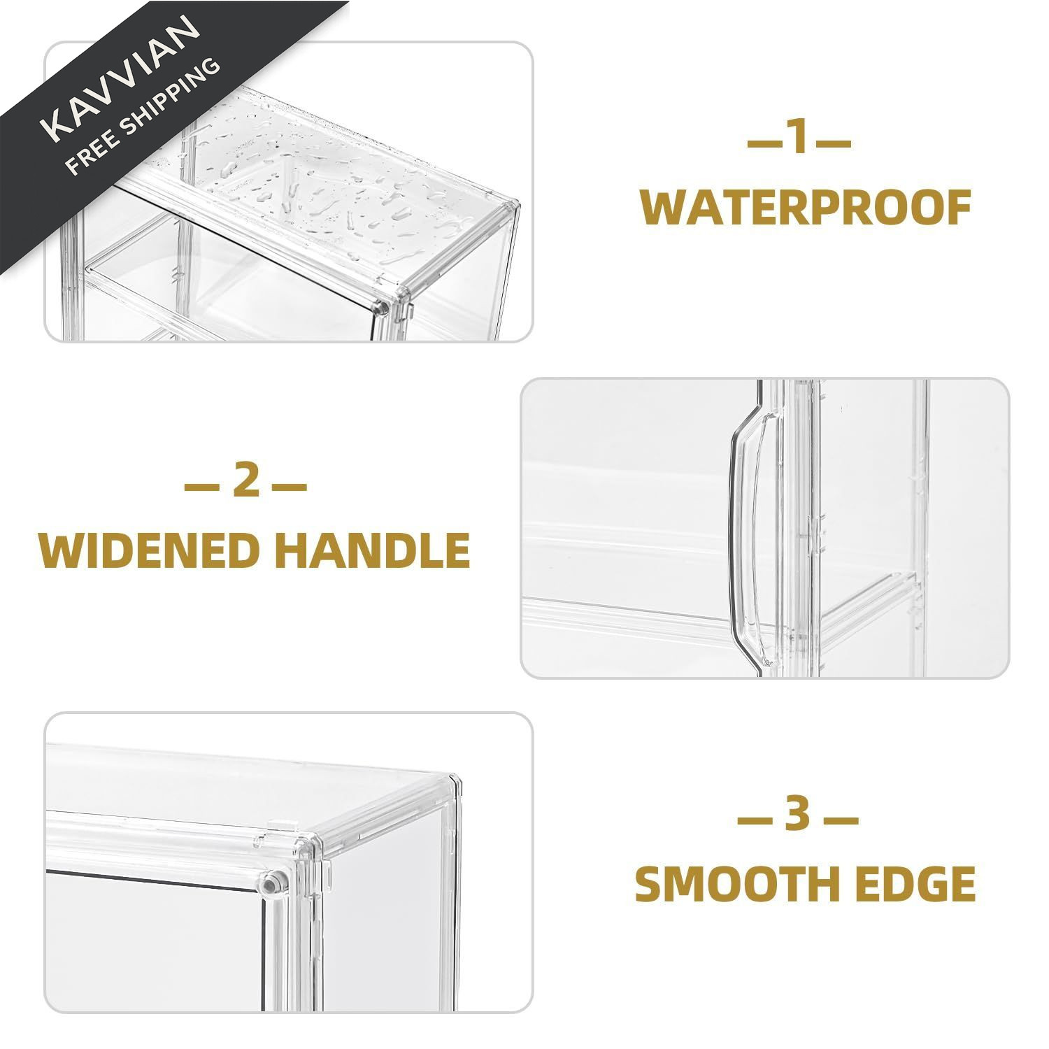 3 Tier Display Case for Collectibles,Clear Box Large 1 Pack, Clear