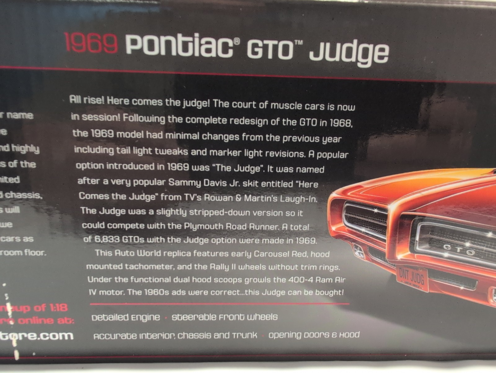 Auto World AW 1969 Pontiac GTO Judge Orange Limited 1/1002 1/18 Diecast NIB Seal