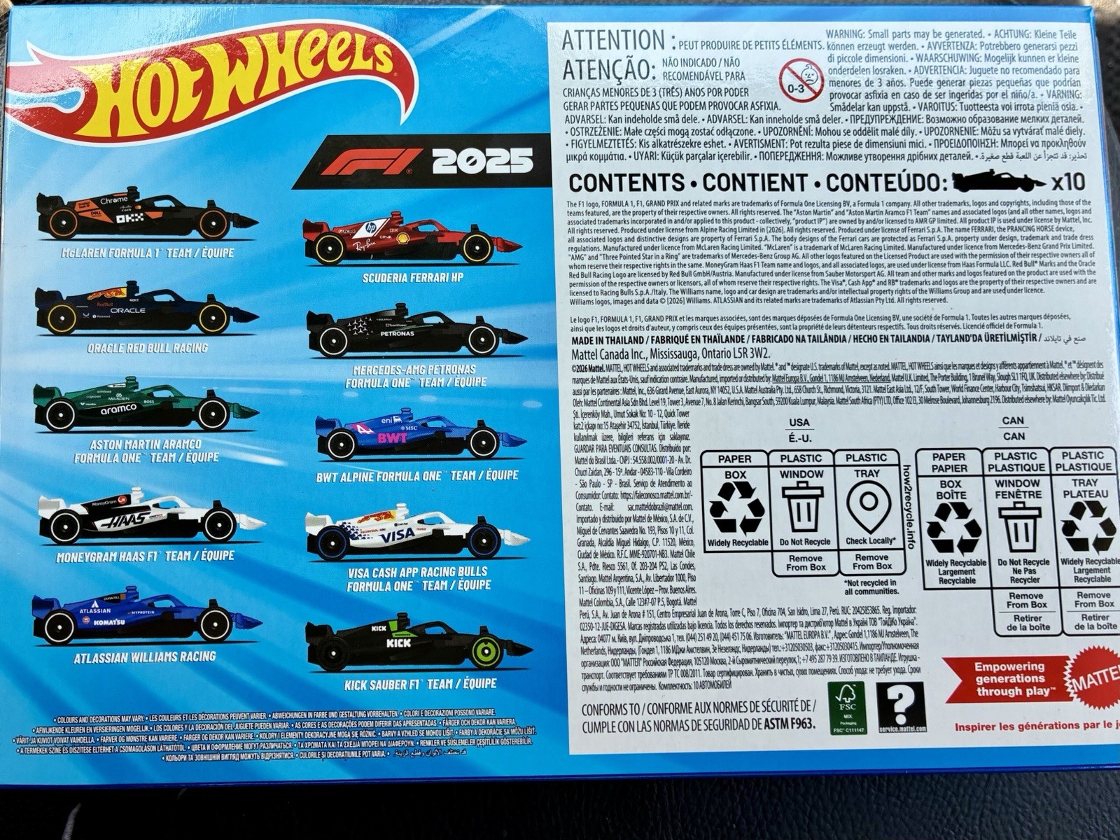 Hot Wheels Formula 1 2025 Racing Team 10-Pack New Ferrari F1 2025/2026 IN HAND