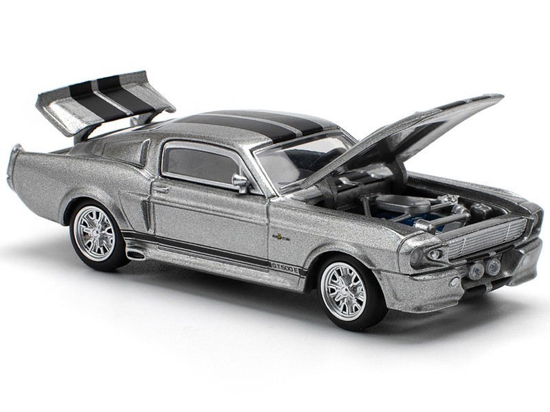 SHELBY MUSTANG GT500 GRAY 1/64 DIECAST MODEL CAR BY POP RACE PR640195