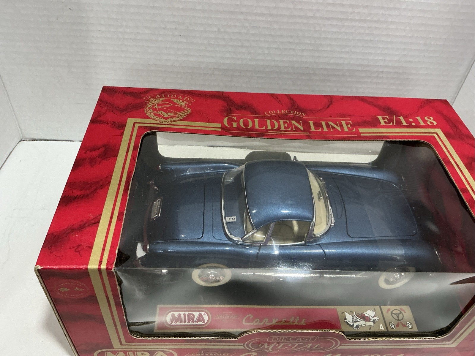 Mira Golden Line 1954 Chevrolet Corvette Diecast Car – Blue- 1:18 Scale