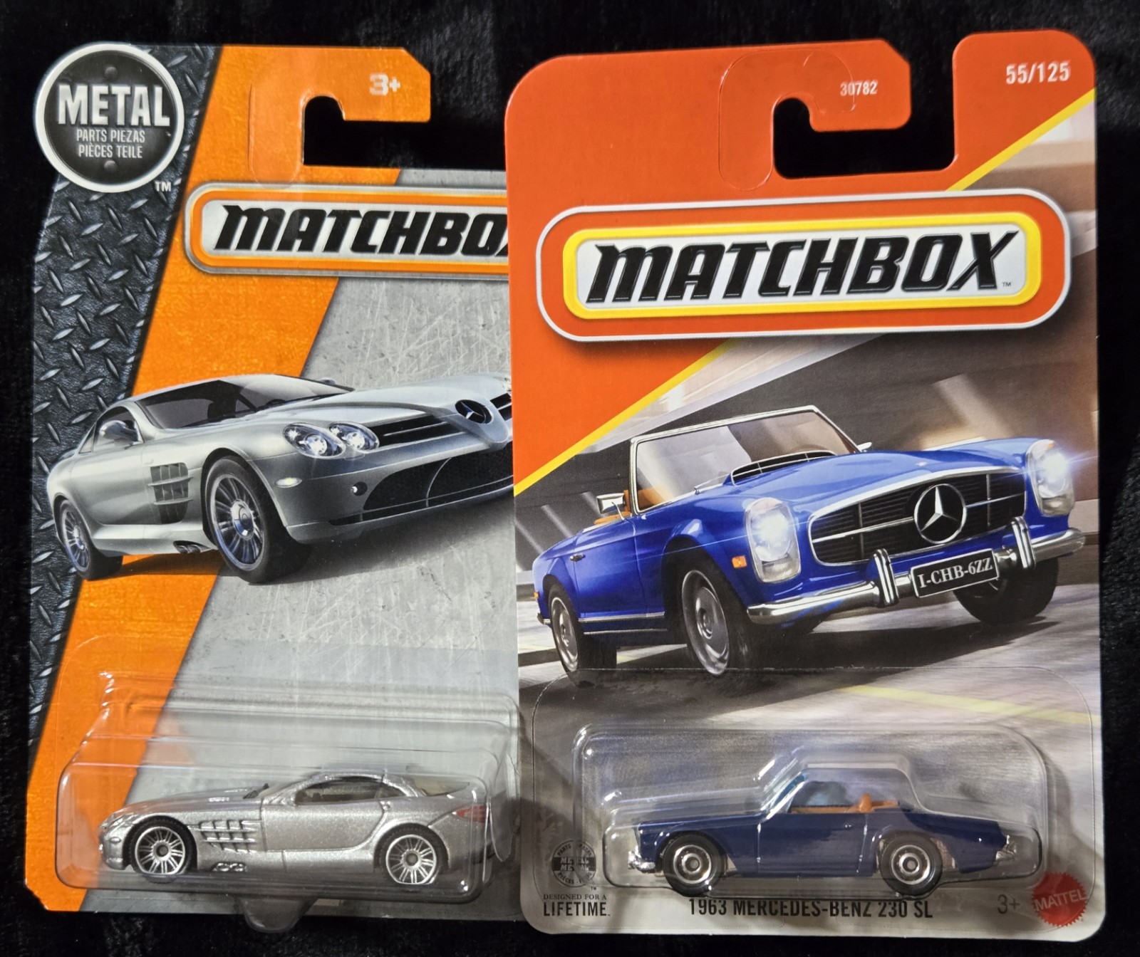 Matchbox Mercedes-Benz SLR McLaren BB2 & Blue 230SL-2 cars 1 price-free shipping