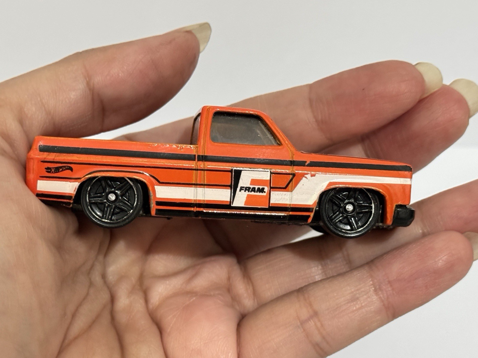 Hot Wheels 83 Chevy Silverado Orange Fram Loose (2 Pcs)