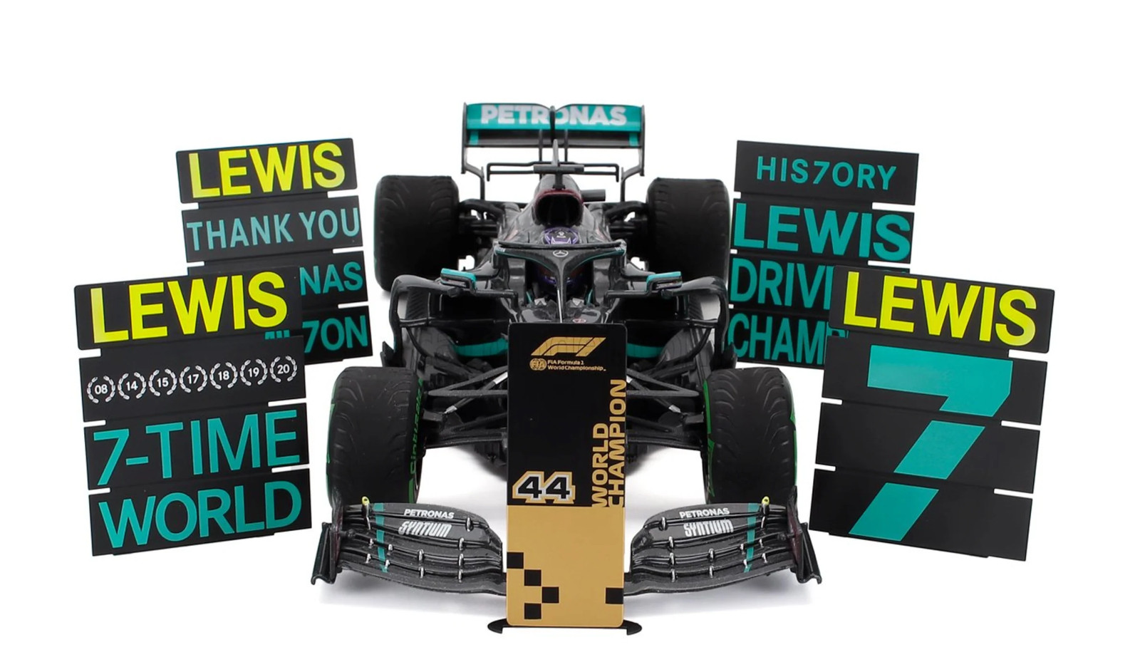 1:18 2020 Lewis Hamilton — 7-Time World Champion (Turkish GP) — Minichamps F1