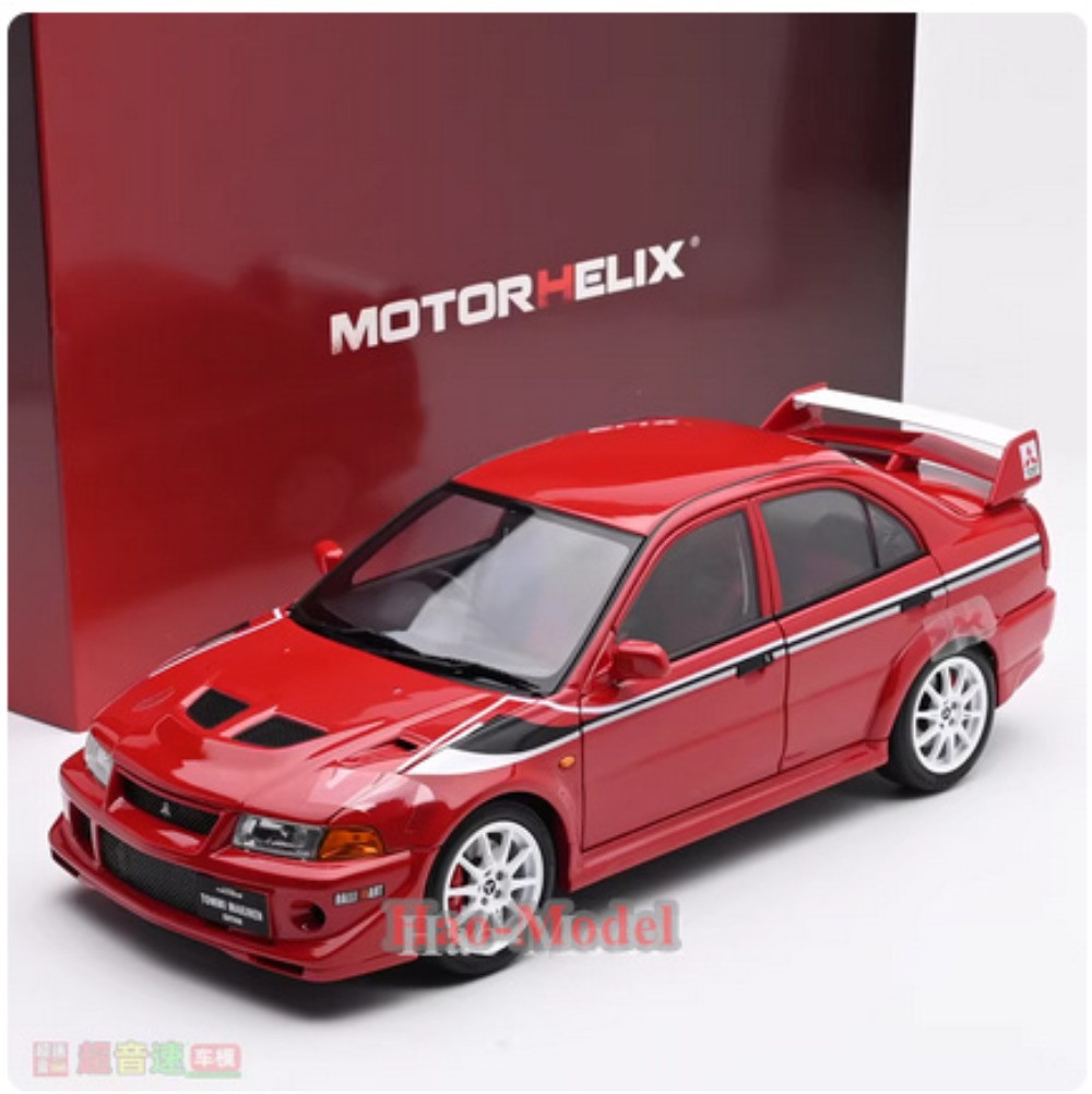 MotorHelix 1/18 Mitsubishi Lancer EVO 6.5 Alloy Diecast Model Car White/Red Gift