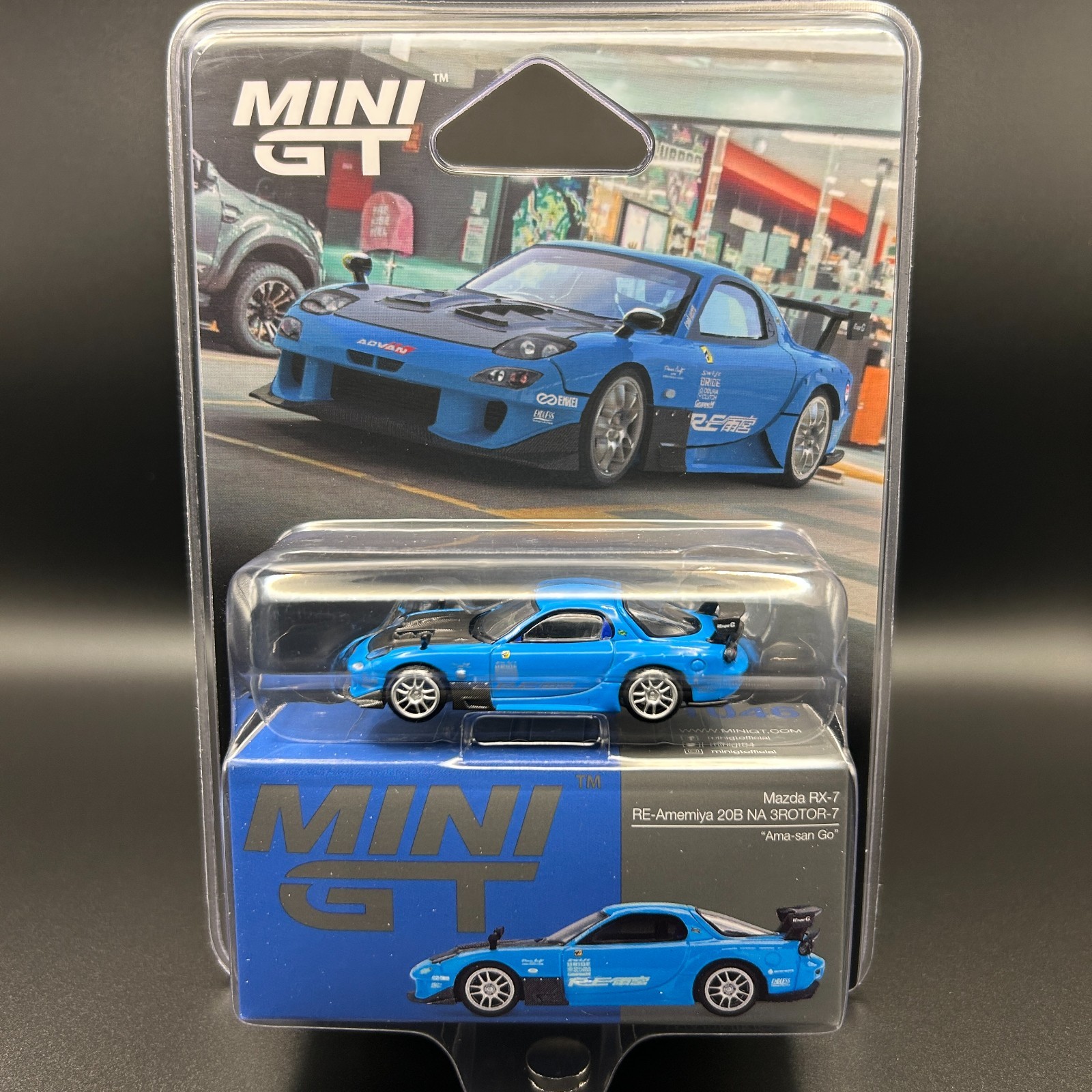 MINI GT 1/64 Mazda RX-7 RE-Amemiya 20B NA 3ROTOR-7 “Ama-san Go” #1046