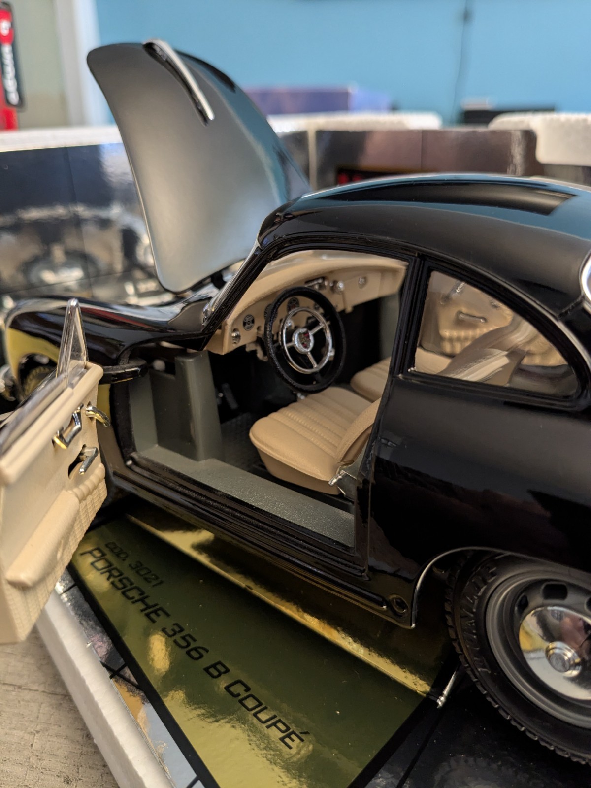 Bburago Porsche 356B Coupe 1961, Black 1/18, COD 3021, Special Collection