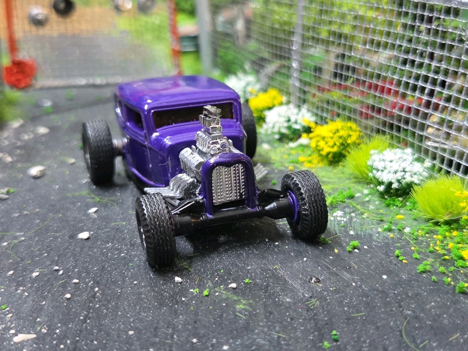 Custom 1:64 street Rat Rod lowered hot FORD chopped panel paddy wagon HotWheels