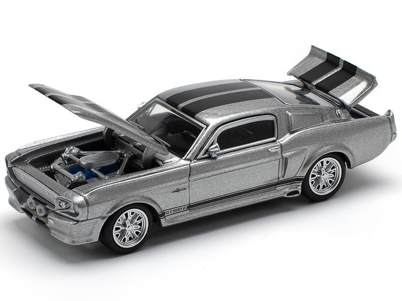 SHELBY MUSTANG GT500 GRAY 1/64 DIECAST MODEL CAR BY POP RACE PR640195
