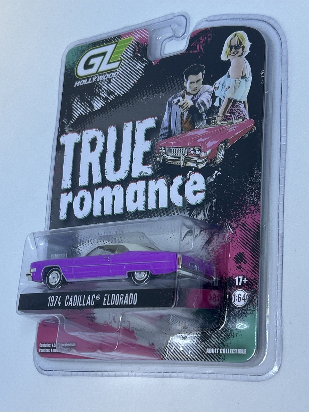 🔥Green Light 1:64 2025 GL Hollywood Series True Romance 1974 Cadillac ElDorado