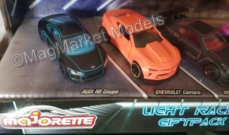 Majorette Light Racer 5-Car Set · Neon Colours · Brand New · Free UK P&P