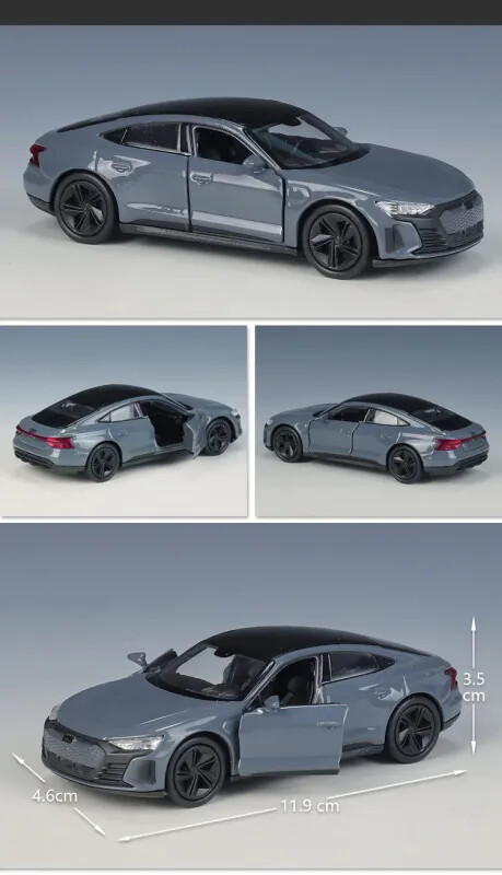 WELLY 1:36 Audi RS E-Tron GT Coupe Alloy Sports Car Model Simulation Diecast Met