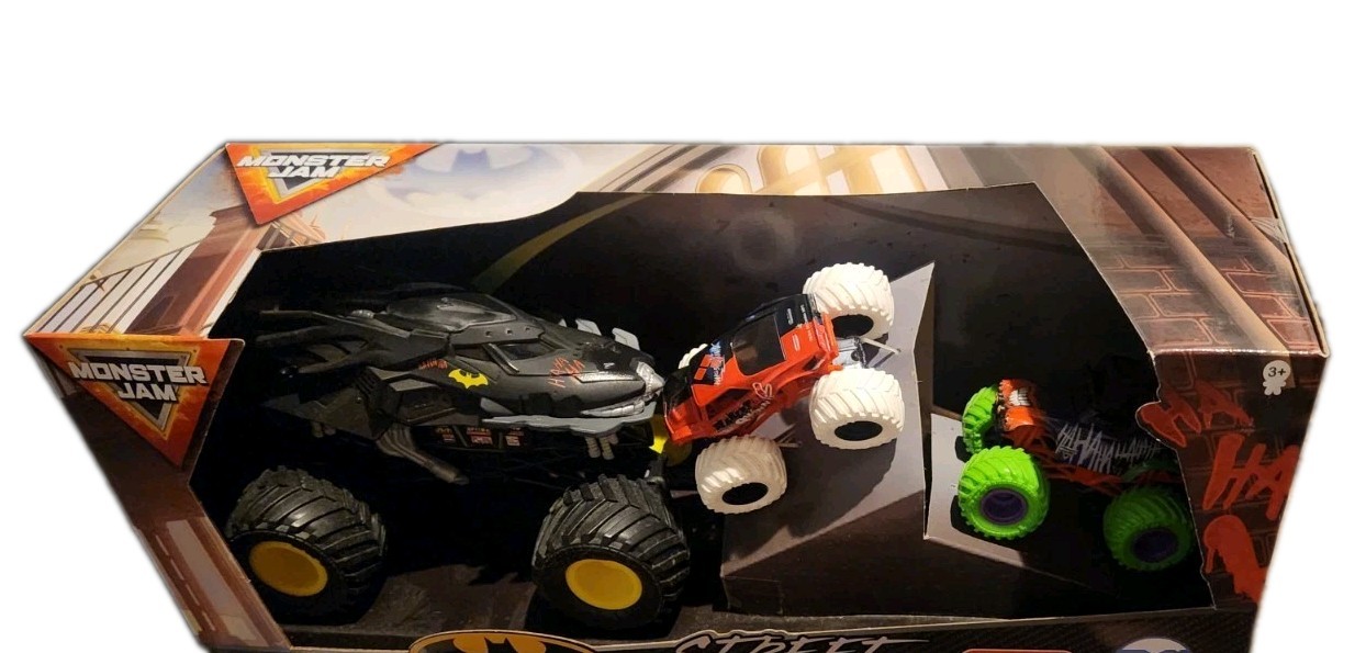 Monster Jam Street Justice 3-Pack Batman Harley Quinn Joker Target Exclusive NIB