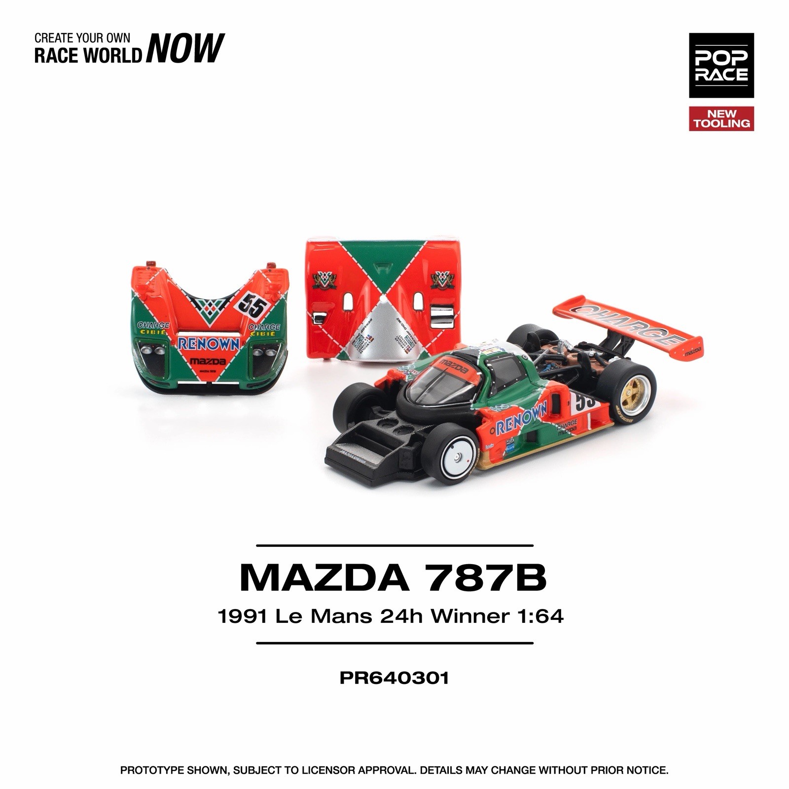 Pop Race Mazda 787B Le Mans 1991 24H Winner 1/64 #301