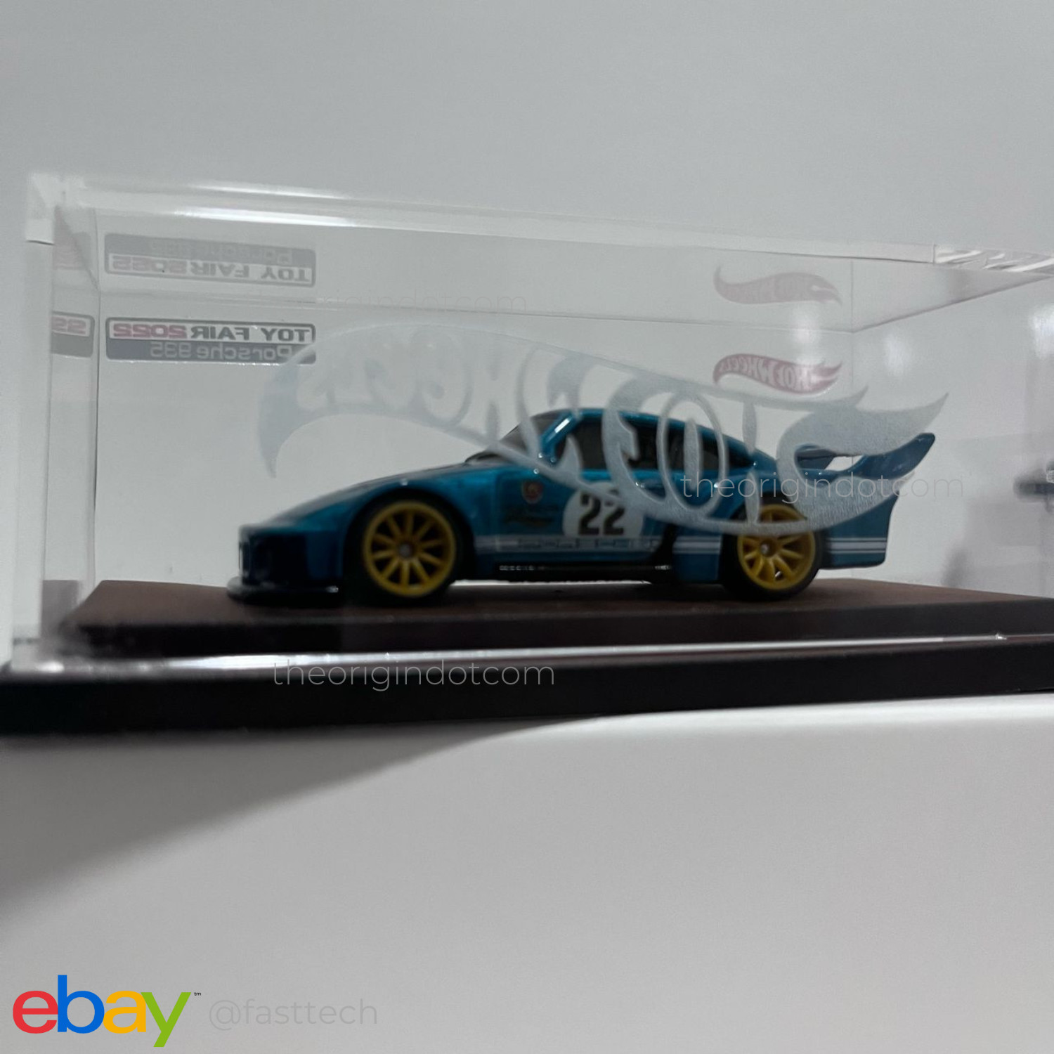 Hot Wheels Porsche 935 Toy Fair 2022 Custom Candy Blue w/ Display Case