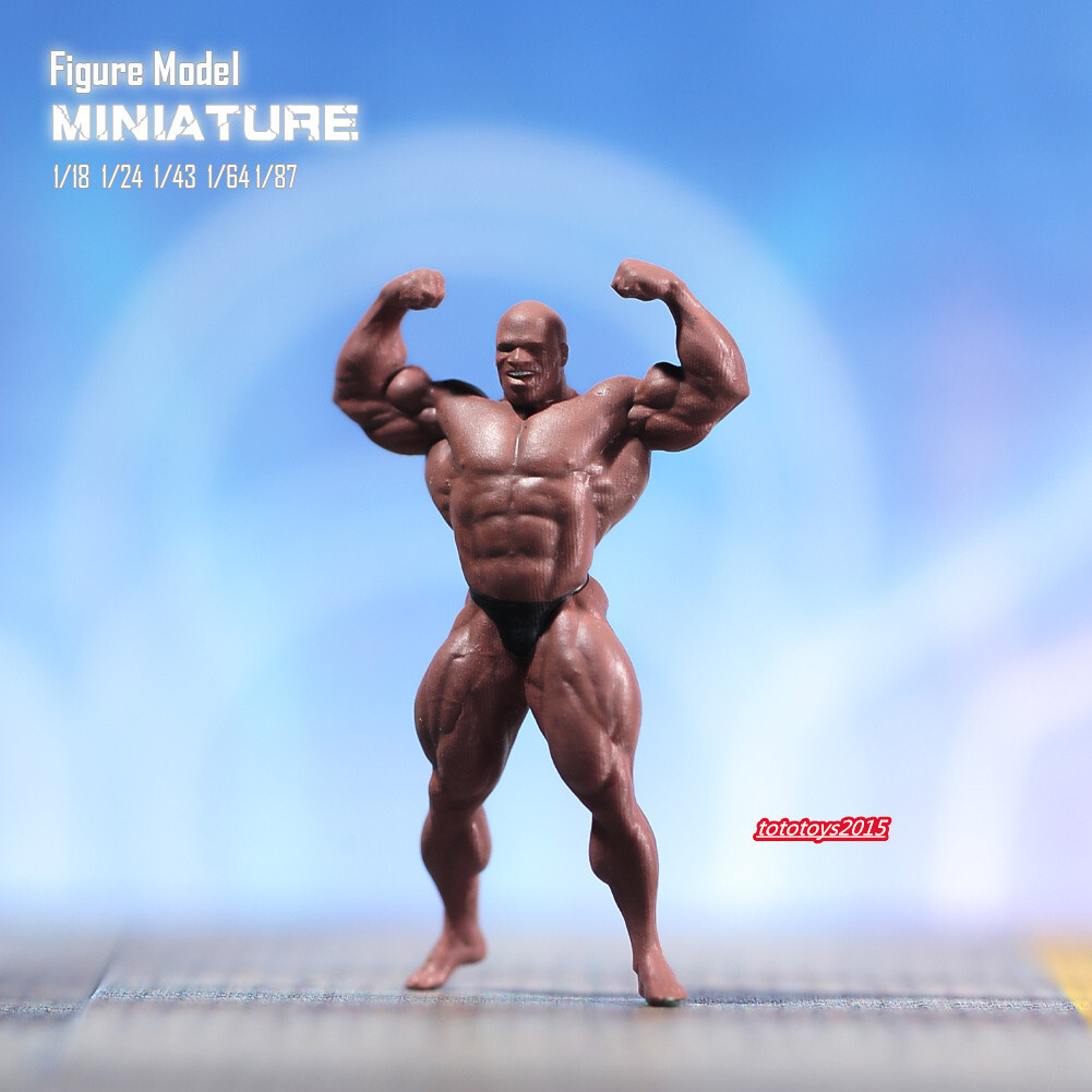 1/32 Muscle Strong Black Man Scene Miniatures Figures Doll For Cars Vehicles Toy