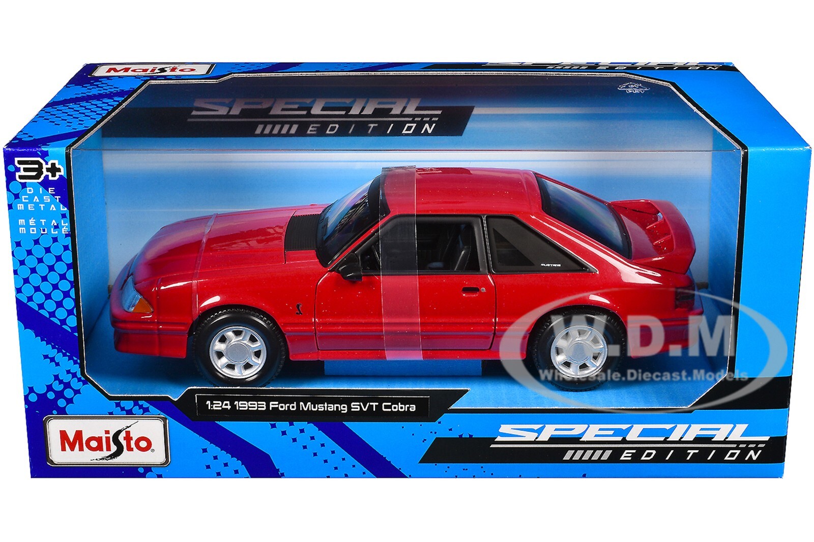 1993 FORD MUSTANG SVT COBRA RED 1/24 DIECAST MODEL CAR BY MAISTO 32906