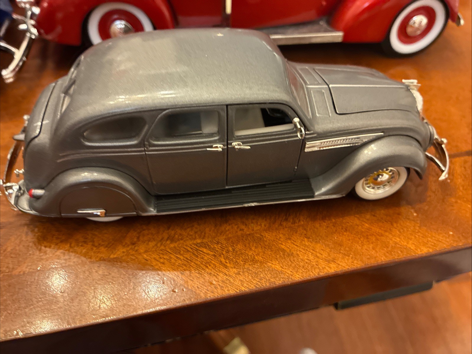 1933 Chrysler Airflow Gray Diecast Car EST 1/34 ( Length 6.5”)