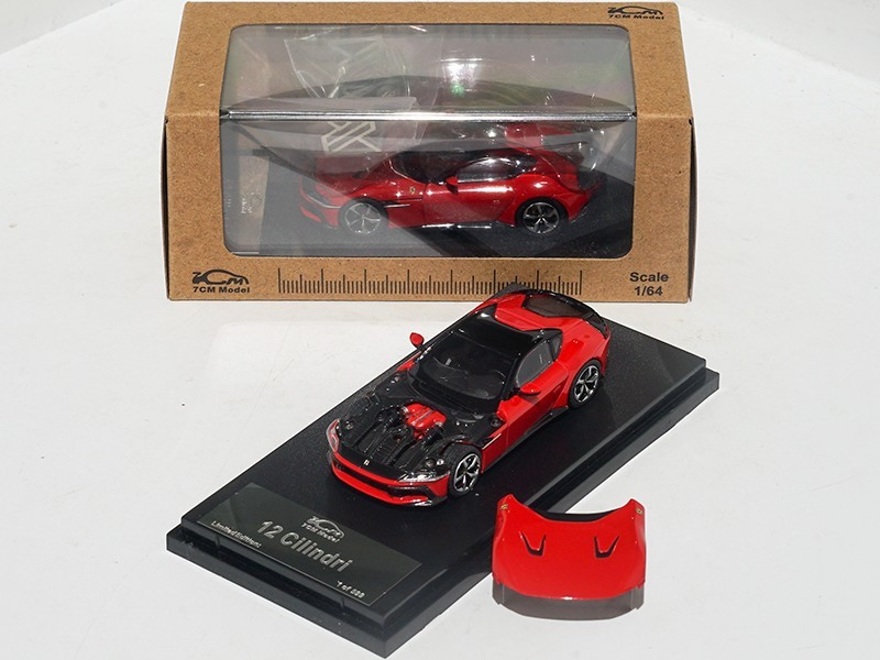 1:64 7CM Model Ferrari 12 Cilindri Rosso Corsa With Engine Detail Ltd 599 PCS
