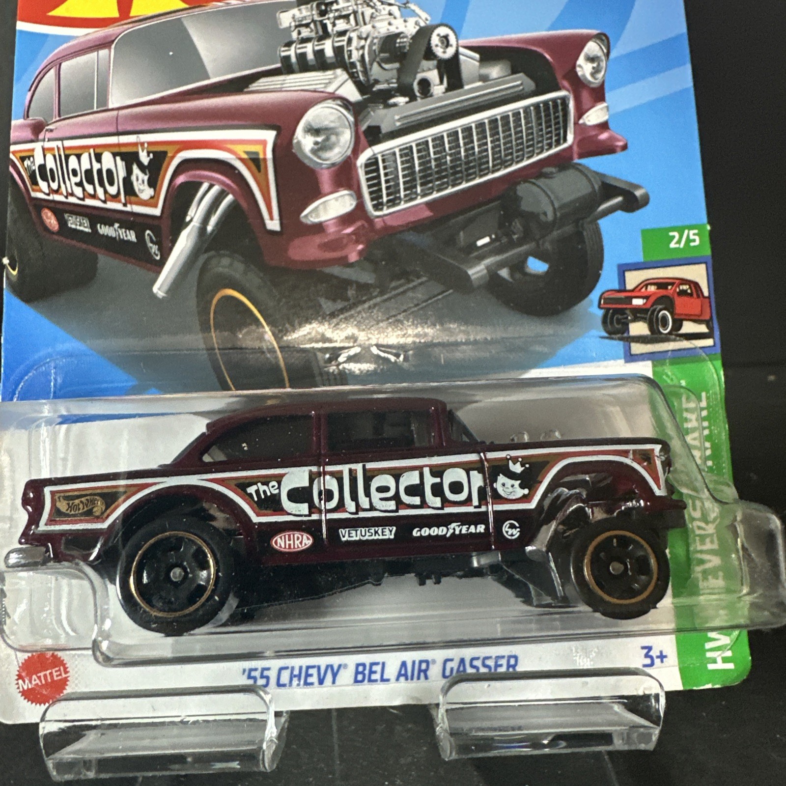 Hot Wheels 55 Chevy Bel Air Gasser Collector HW REVERSE RAKE xploraf 1955
