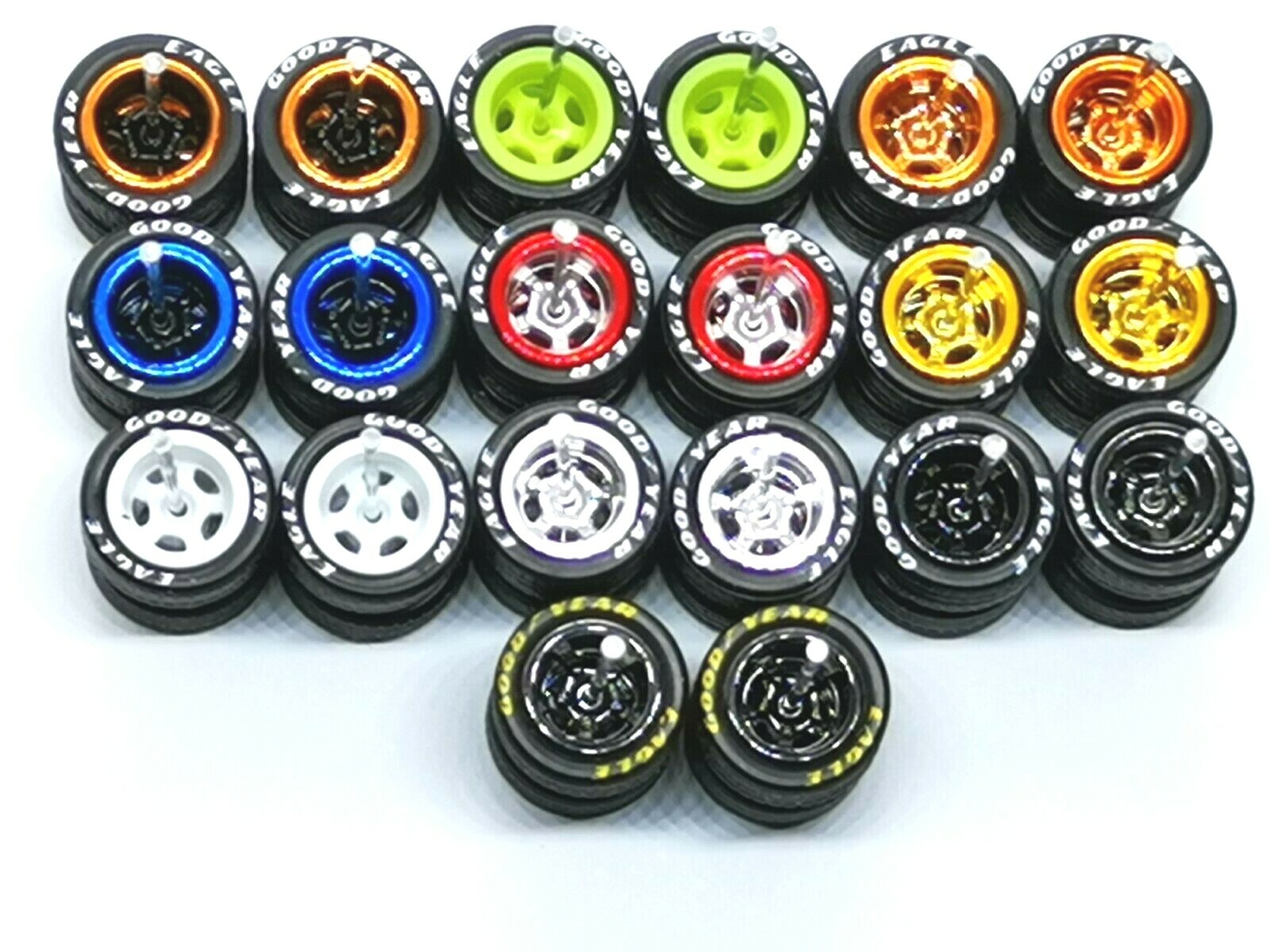 Hot Wheels ✨ GOOD YEAR ✨ 5 SPOKE Rubber Tire 10 sets Mix Colors JDM 10mm 1:64