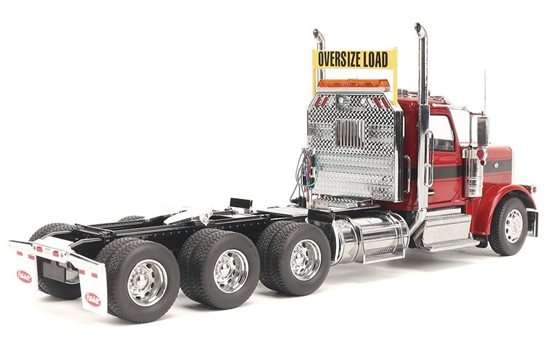 PETERBILT 589 TRUCK DAY CAB LEGENDARY RED TRI-AXLE 1/32 DIECAST MASTERS 71147