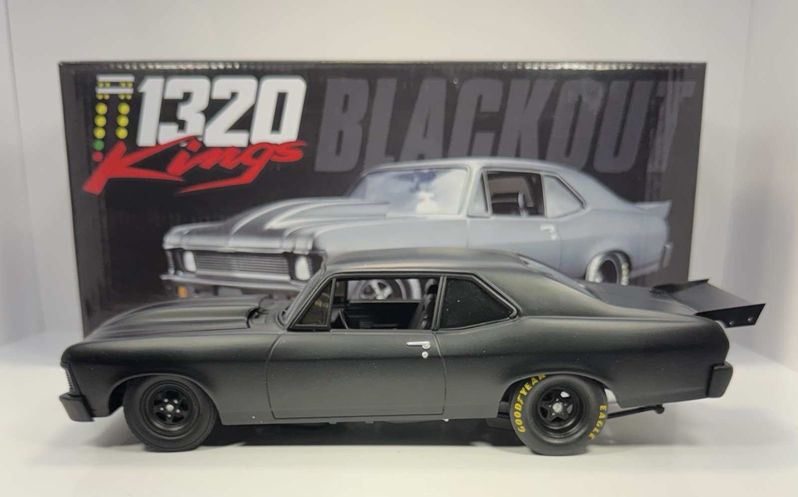 GMP 1/18 Scale 1969 Chevrolet Nova Pro Street Drag “BLACKOUT” 1320 Kings