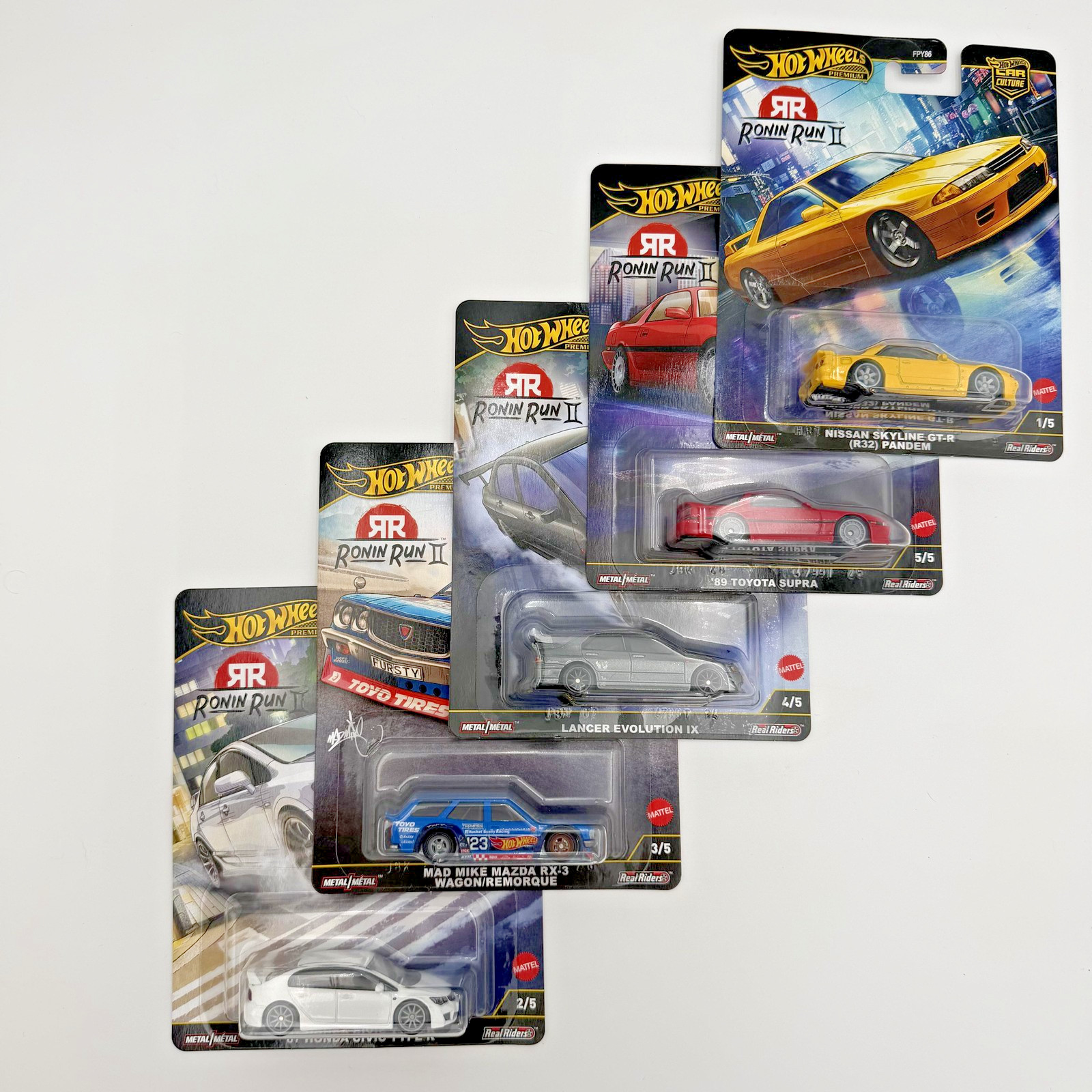 Hot Wheels Car Culture Ronin Run II 1:64 Diecast Lot 5 Cars Real Riders New