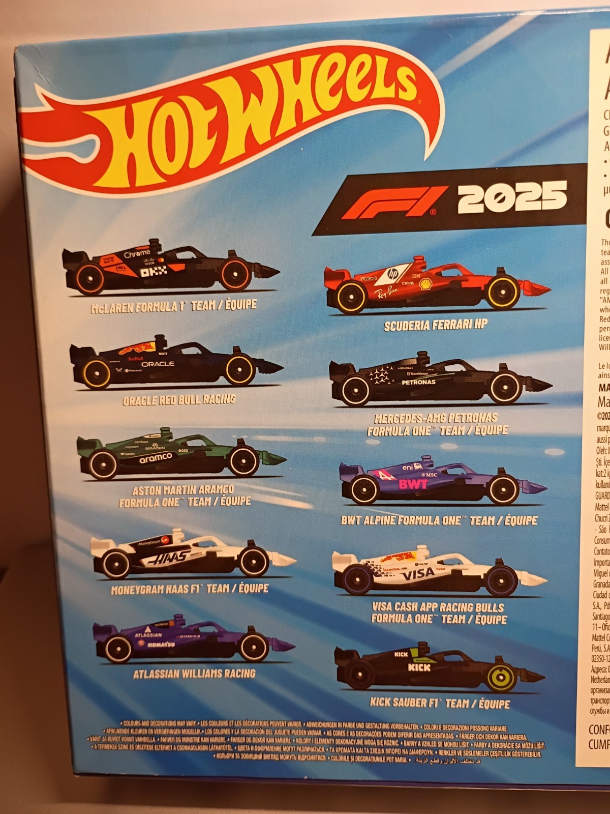 Hot Wheels F1 2025 Formula 1 Hot Wheels 10 Pack Variety Diecast 1:64 Scale New