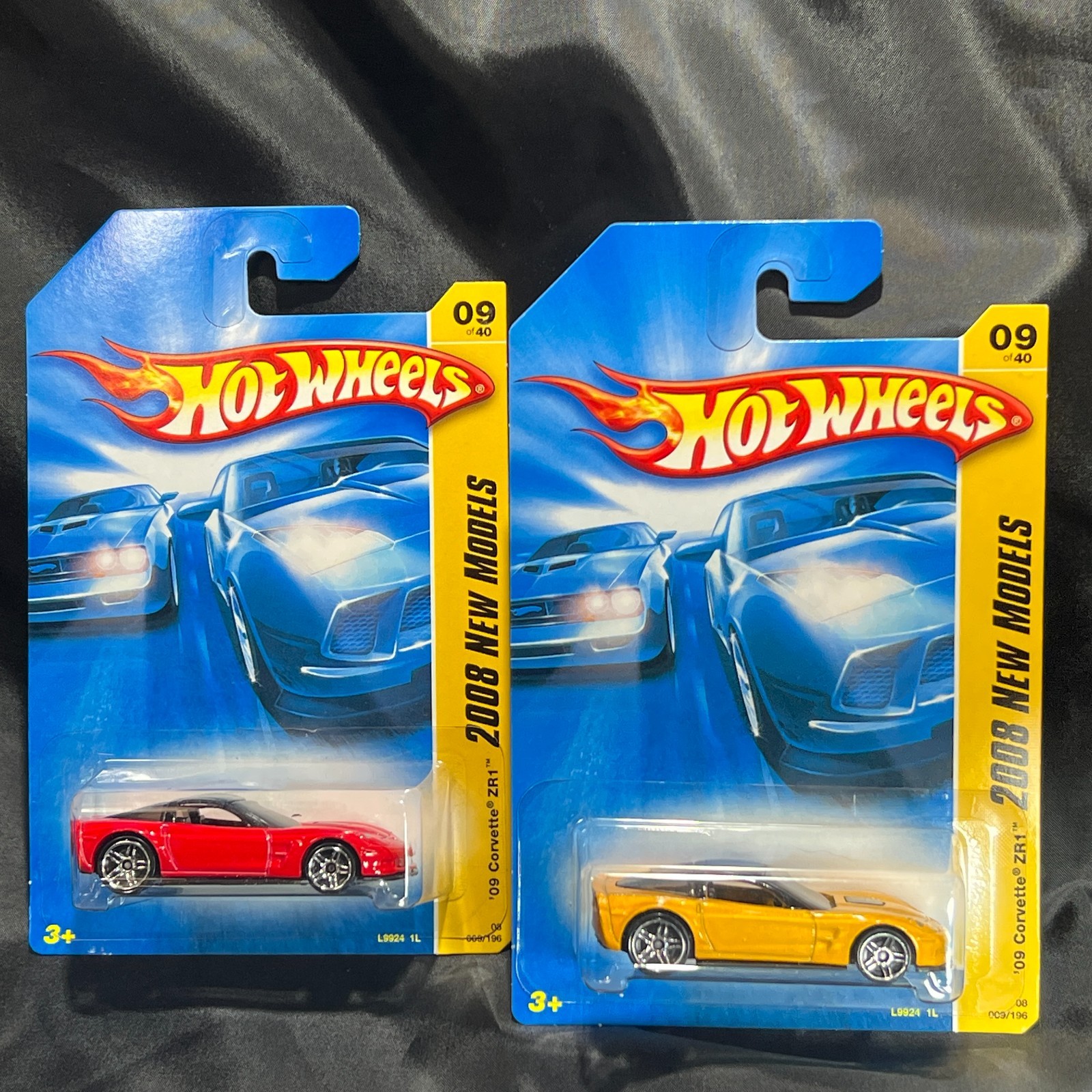Hot Wheels 2008 New Models ’09 Corvette ZR1 Red & Yellow 1:64 Scale Diecast Cars