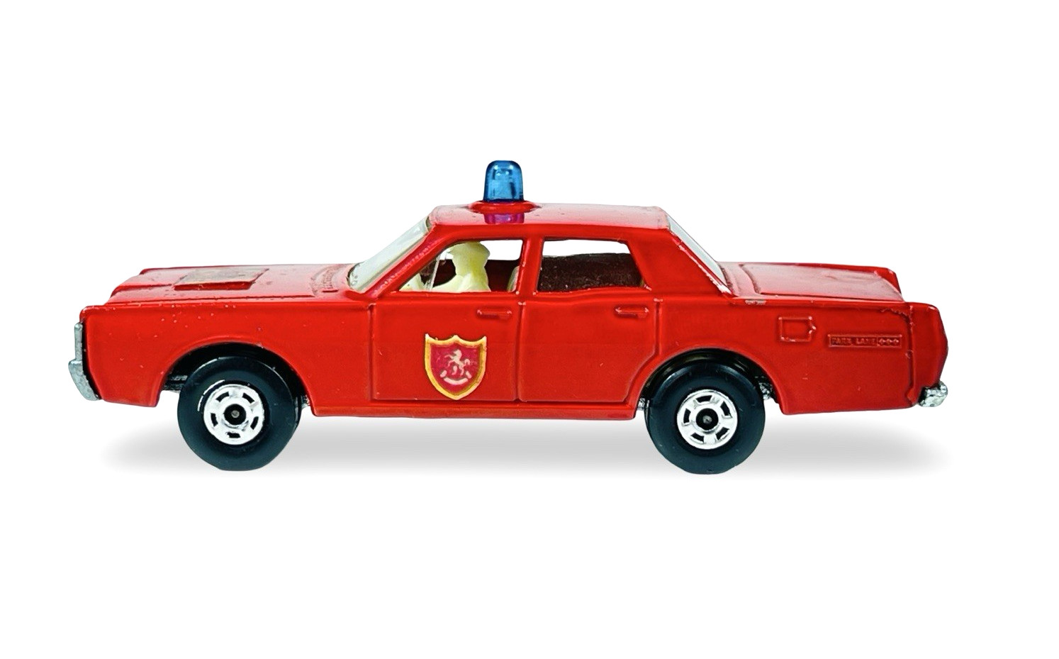 Matchbox Lesney Superfast MB55 Red Mercury Fire Chief Car w/Blue Dome Light