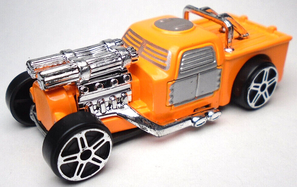 MAISTO LEADSLINGER ORANGE & CHROME 1:64 DIECAST 2 3/4″ HOT ROD CAR