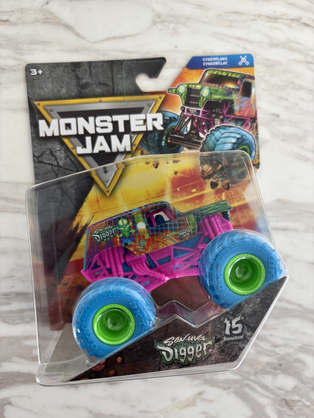 NEW RARE 2026 Monster Jam Series 47 Son-uva Digger 15TH Anniversary Cyberflare