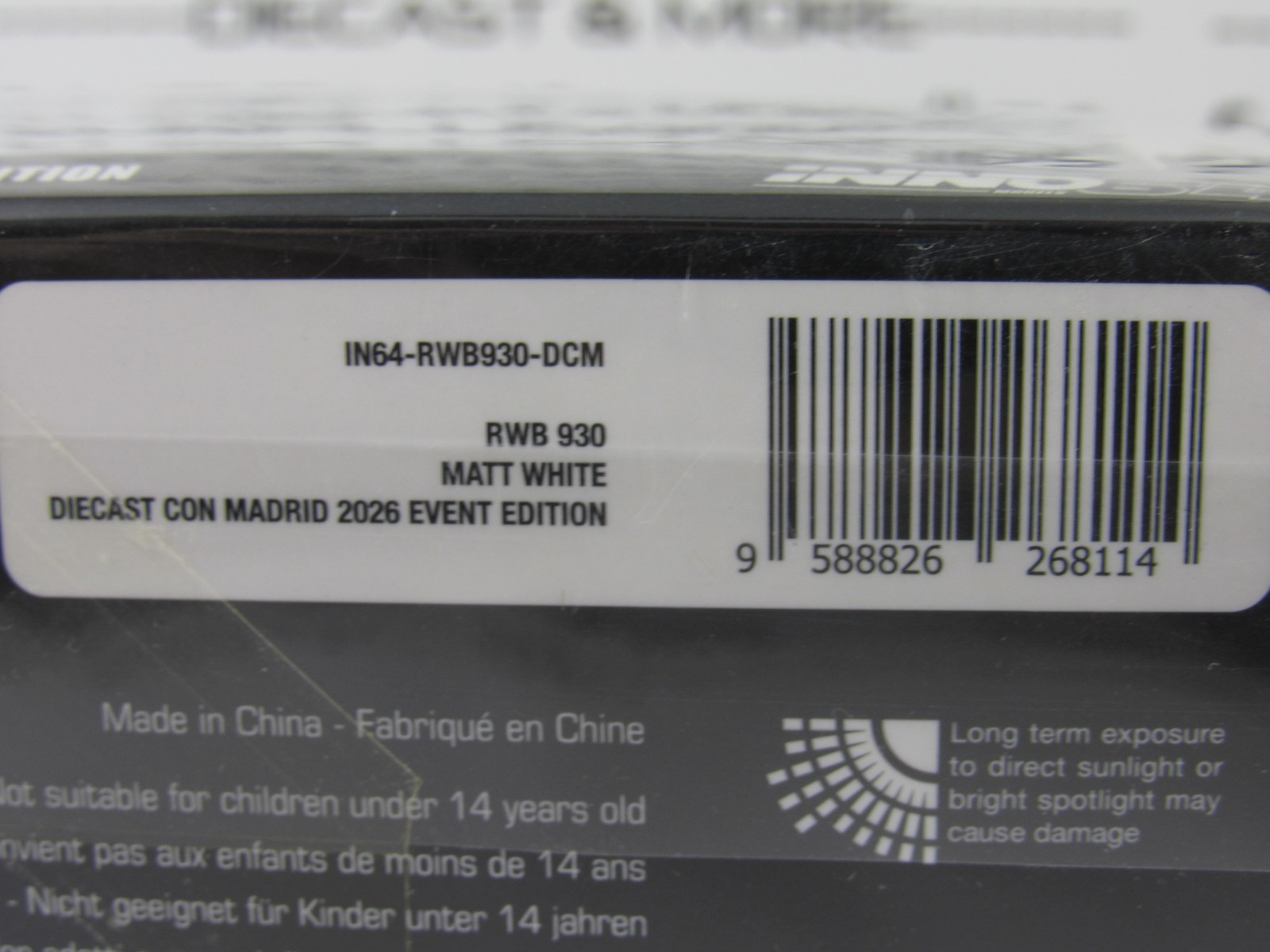 2026 INNO64 Diecast Con Madrid White Matt Matte PORSCHE 930 RWB #IN64-RWB930-DCM