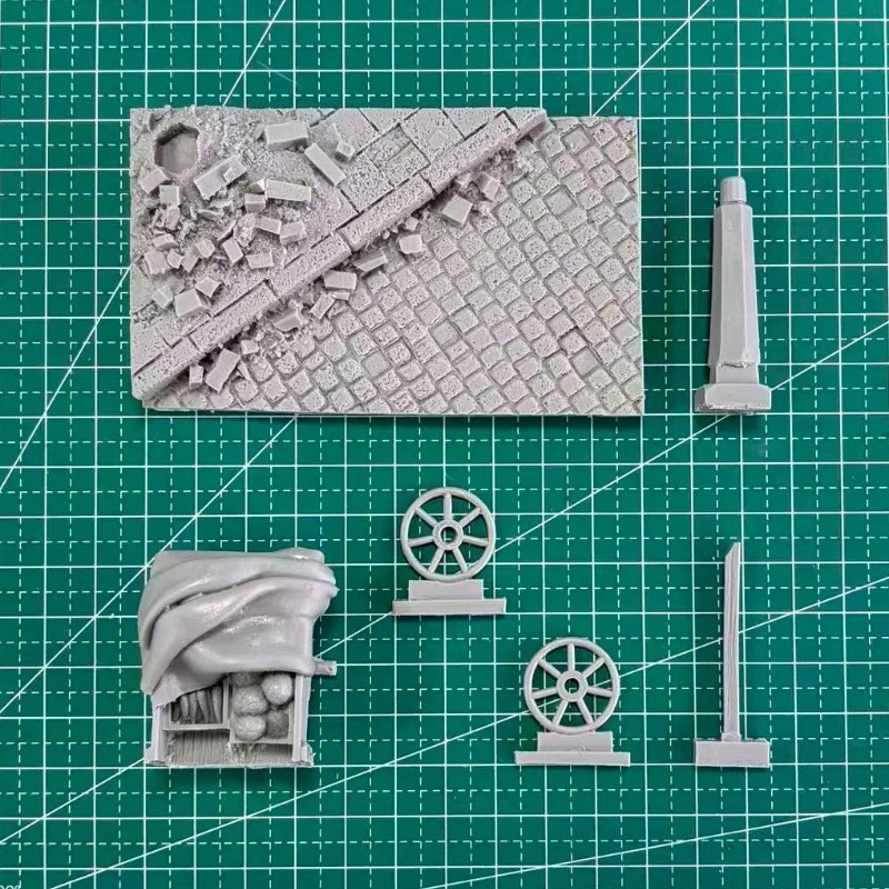 1/35 Scale DieCast Resin Model Assembled Kit Street with Cart Base (100x60mm)…