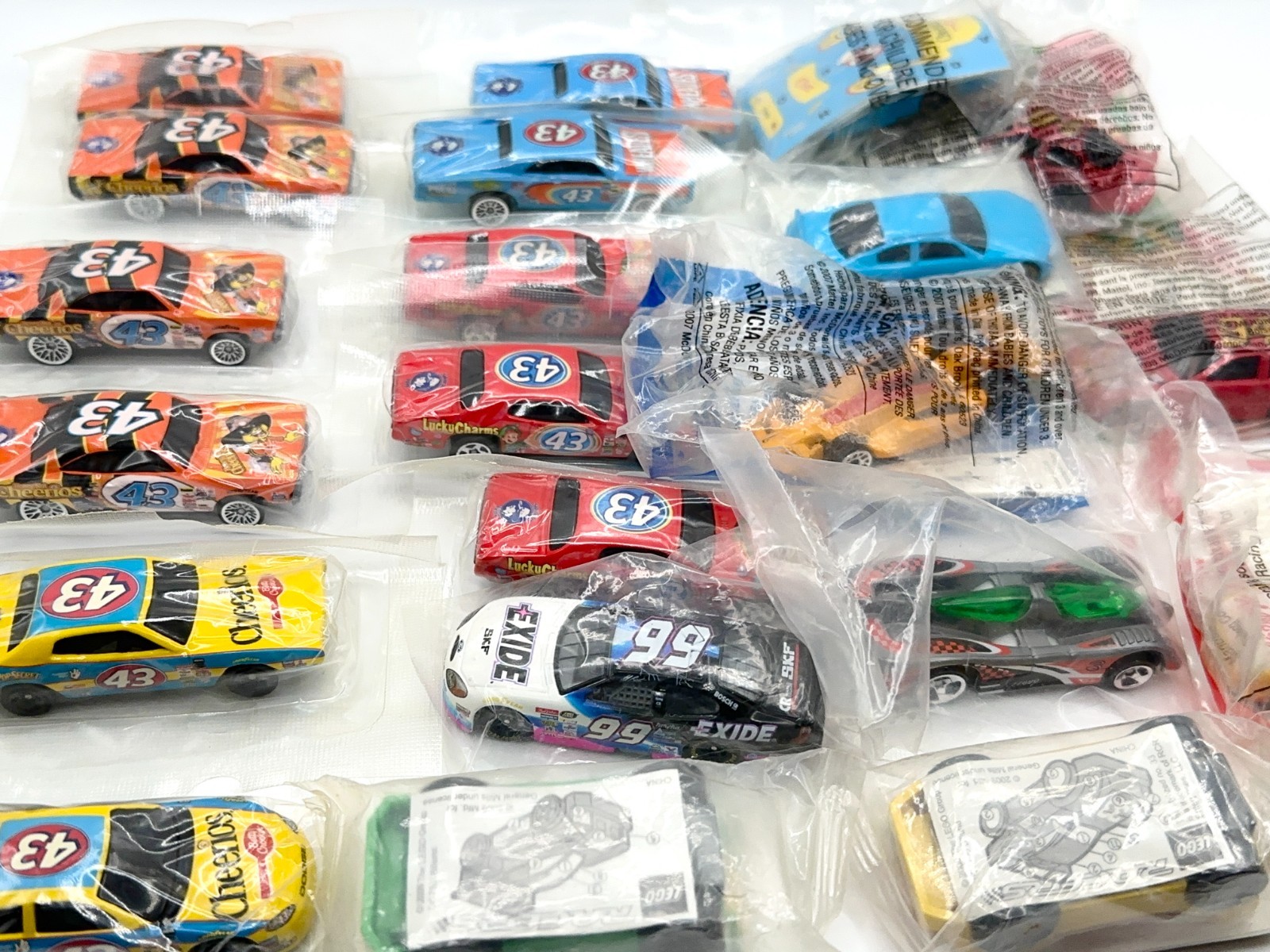 (20+) Hot Wheels & LEGO Cereal Baggie Richard Petty & More Lot of Cars SEALED!