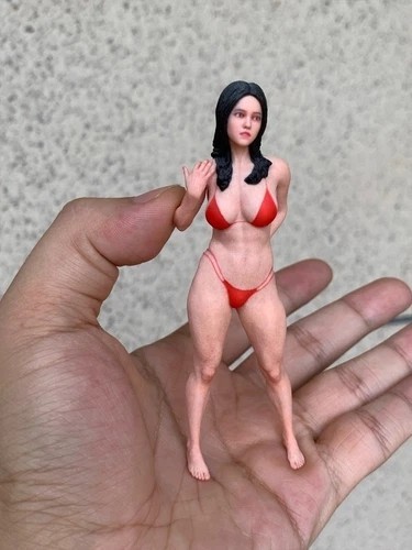 Miniature Figure Scene Props 1/18 Bikini Muscle Anime Girl Diorama Resin Sculpt