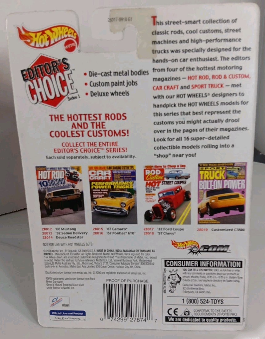 2000 Hot Wheels Rod and Custom ’32 Ford Coupe Editors Choice Target Exclusive