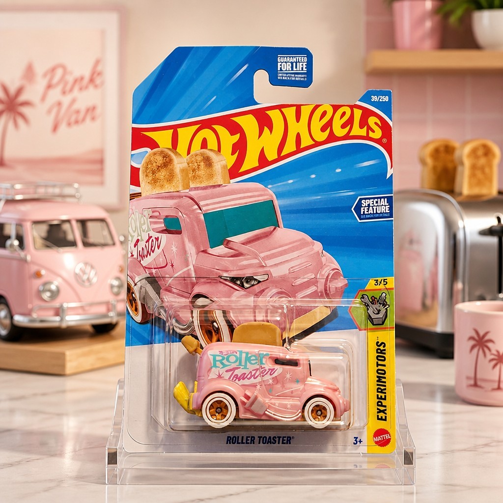 🔥 2026 Hot Wheels Roller Toaster Experimotors Pink Van🔥