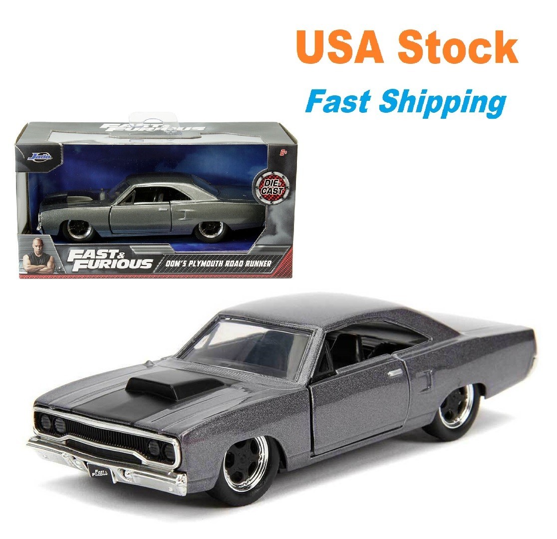 Dom’s 1970 Plymouth Road Runner Hard Top Jada Diecast Model Tot Car 5″, 1:32