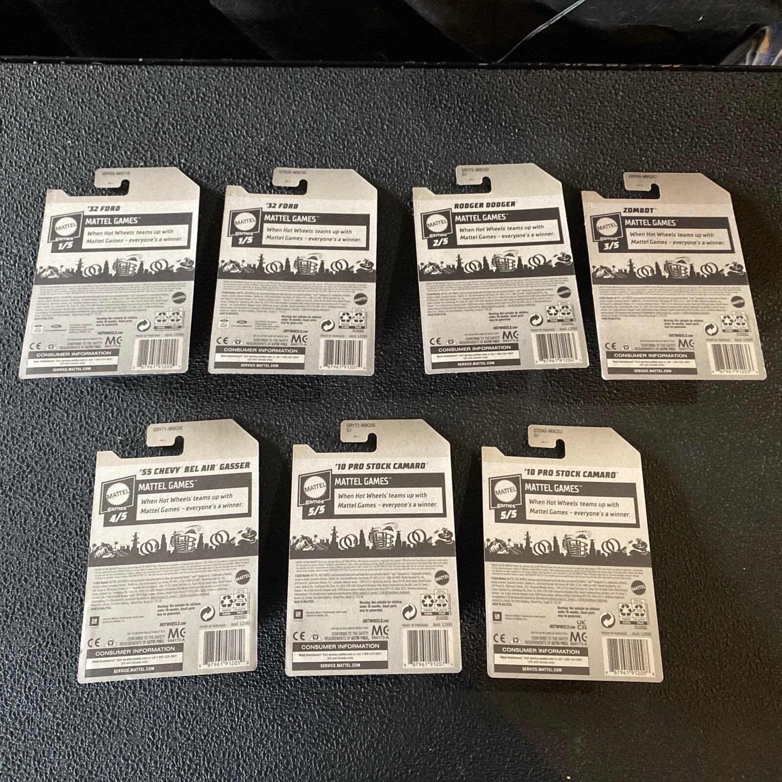 Hot Wheels Mattel Games Mini Collection (2021) Set of 5+2