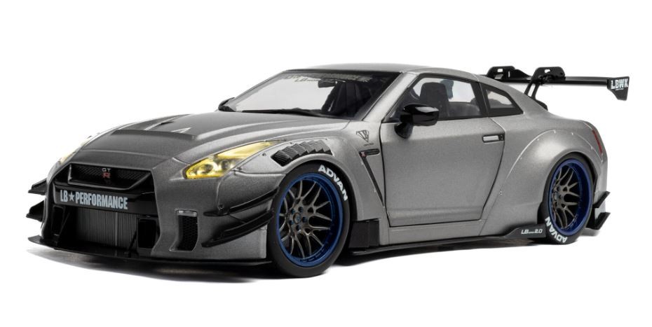 SOLIDO,NISSAN GT-R W/Liberty Walk Body Kit 2.0 2023 Silver, 1/18, SOL1805815