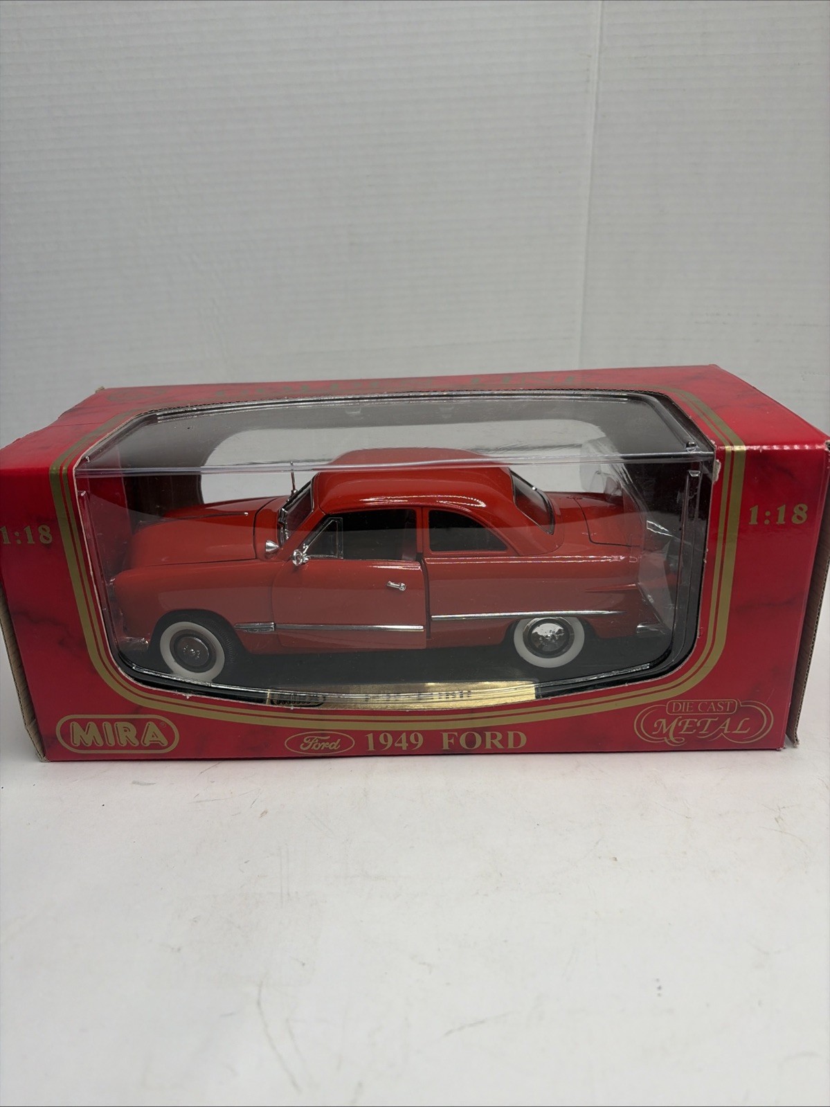 Mira Golden Line 1/18 Scale Diecast 1949 Ford Coupe-Red Mint In Box. Read