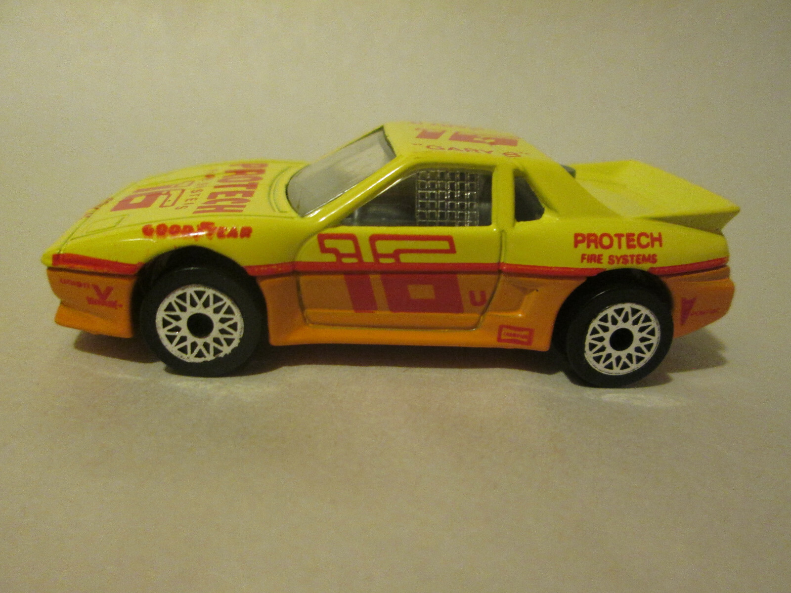 1985 Matchbox Pontiac Fiero Stock Car #2 Protech Fire Systems Gary B #16 Mint