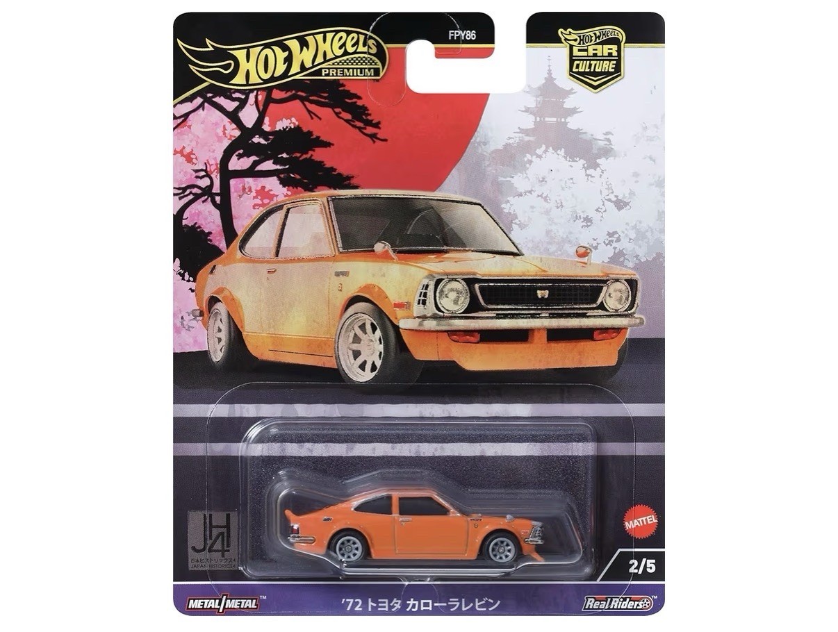 HW Premium Car Culture Japan Historics 4 ’72 Toyota Corolla Levin Die Cast Car